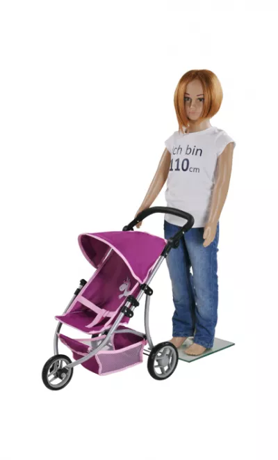 Carucior Jogger pentru papusi, Knorr Toys, Lio, maner reglabil pe inaltime,  59x35,50x63,50 cm, 3 Ani+, Unicorn Purple