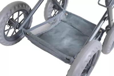 Carucior landou pentru papusi, Knorr Toys, Ruby, reglabil si transformabil, 51 x 37 x 64 cm, 3 Ani+, Jeans Grey