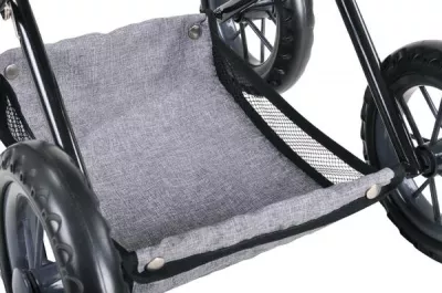 Carucior landou pentru papusi, Knorr Toys, Ruby, reglabil si transformabil, 51 x 37 x 64 cm, 3 Ani+, Jeans Grey