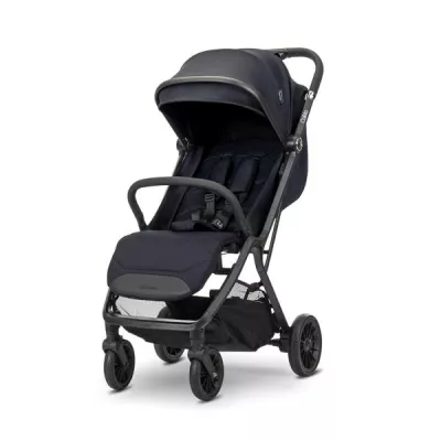 Carucior pentru copii, Calista, pliere automata, cadru din aluminiu, spatar reglabil 3 pozitii, copertina extensibila, 0-48 luni, pana la 22 kg, Black