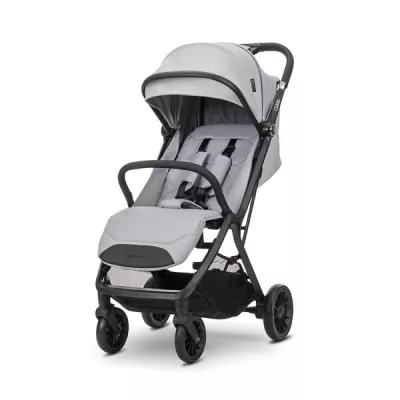 Carucior pentru copii, Calista, pliere automata, cadru din aluminiu, spatar reglabil 3 pozitii, copertina extensibila, 0-48 luni, pana la 22 kg, Grey