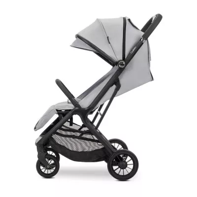 Carucior pentru copii, Calista, pliere automata, cadru din aluminiu, spatar reglabil 3 pozitii, copertina extensibila, 0-48 luni, pana la 22 kg, Grey
