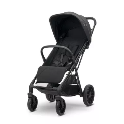 Carucior Standard - Carucior pentru copii, Nuvella, pliere cu o mana, spatar reglabil multipozitie, copertina extensibila, 0-48 luni, pana la 22 kg, Black, bebelorelli.ro