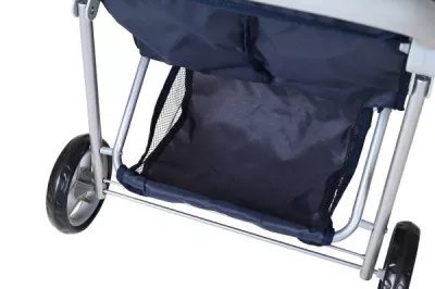 Carucior pentru doua papusi, Knorr Toys, Duo, maner reglabil pe inaltime, 64 x 48 x 55 cm, 3 Ani+, Princess Blue