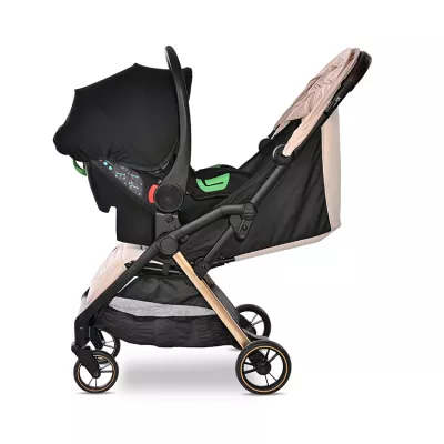 Carucior pentru nou-nascut autofold Loret, ultra-light, pana la 22 kg, Beige