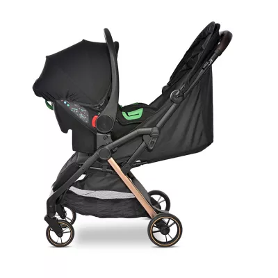 Carucior pentru nou-nascut autofold Loret, ultra-light, pana la 22 kg, Black Jasper