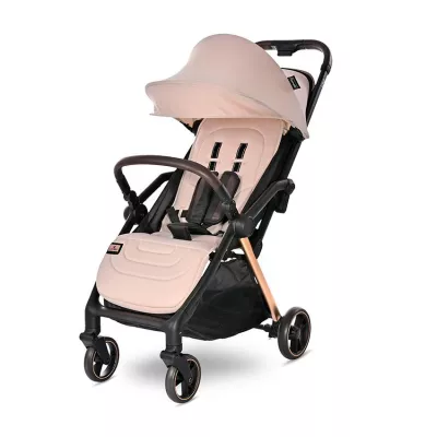 Carucior sport - Carucior pentru nou-nascut autofold Loret, ultra-light, pana la 22 kg, Beige, bebelorelli.ro