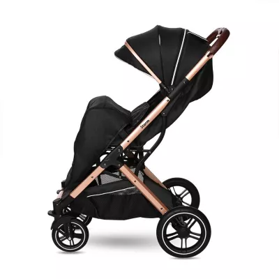 Carucior Storm, de la 0 luni pana la 4 ani, maxim 22 kg, cadru aluminiu, cos auto optional, Negru Lux