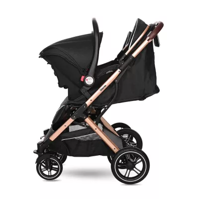 Carucior Storm, de la 0 luni pana la 4 ani, maxim 22 kg, cadru aluminiu, cos auto optional, Negru Lux