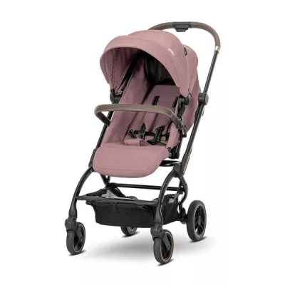 Carucior pentru nou-nascut, Makaya, cu scaun rotativ 360 grade, cadru din aluminiu, pana la 22 kg, Pink