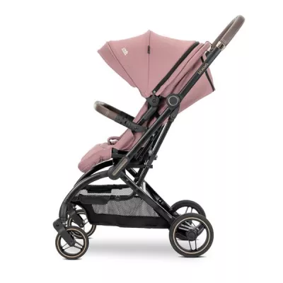 Carucior pentru nou-nascut, Makaya, cu scaun rotativ 360 grade, cadru din aluminiu, pana la 22 kg, Pink