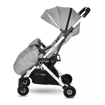 Carucior Myla, de la 0 luni pana la 3 ani, maxim 15 kg, cadru din aluminiu, pliere tip troller, cos auto optional, Gri cu Negru