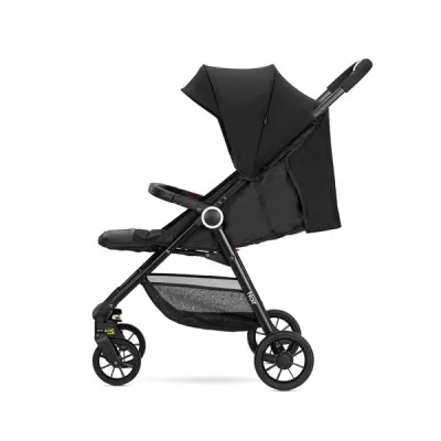 Carucior pentru nou-nascut, Noir, sistem de pliere cu o singura mana, pana la 22 Kg, Black