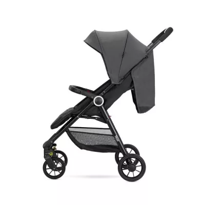 Carucior pentru nou-nascut, Noir, sistem de pliere cu o singura mana, pana la 22 Kg, Grey