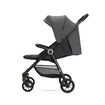 Carucior pentru nou-nascut, Noir, sistem de pliere cu o singura mana, pana la 22 Kg, Grey