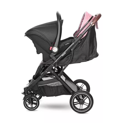 Carucior Storm, de la 0 luni pana la 4 ani, maxim 22 kg, cadru aluminiu, cos auto optional, Roz Quartz