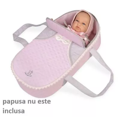 Carucior pentru papusi 3 in 1, contine landou, parte sport, port-bebe, geanta, maner reglabil, colectia Sophie, Roz