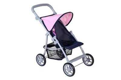 Carucioare papusi si accesorii - Carucior pentru papusi, Knorr Toys, Liba, maner reglabil pe inaltime, 54x35x44 cm, 3 Ani+, Princess Blue, bebelorelli.ro