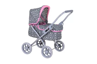 Carucioare papusi si accesorii - Carucior pentru papusi, Knorr Toys, Mini Lili, copertina reglabila, husa de picioare, 56 x 35 x 56 cm, 3 Ani+, Star Grey, bebelorelli.ro