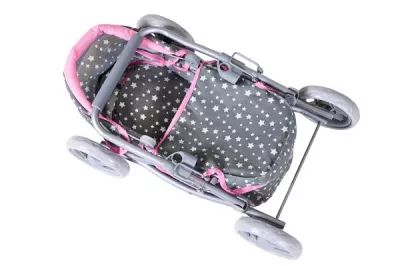 Carucior pentru papusi, Knorr Toys, Mini Lili, copertina reglabila, husa de picioare, 56 x 35 x 56 cm, 3 Ani+, Star Grey