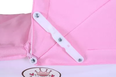 Carucior retro pentru papusi, Knorr Toys, Classic, copertina reglabila, include lenjerie asortata, husa de picioare, 80 x 31 x 71 cm, 3 Ani+, Rose White Princess