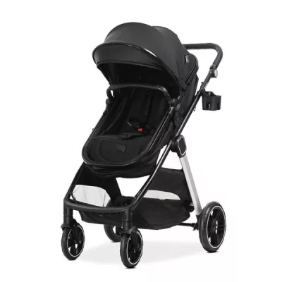 Carucior 2 in 1 - Carucior Set 2 in 1, Aspen, transformabil, set adaptori pentru cos auto, pana la 22 kg, Black, bebelorelli.ro