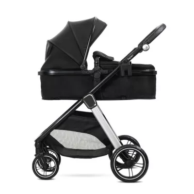 Carucior Set 2 in 1, Aspen, transformabil, set adaptori pentru cos auto, pana la 22 kg, Black