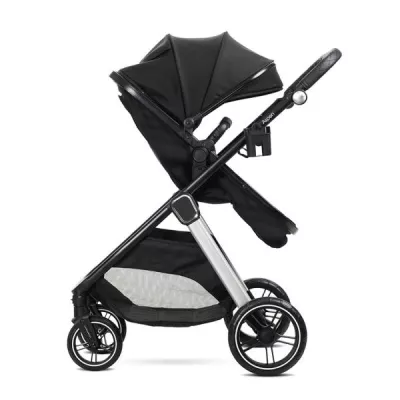 Carucior Set 2 in 1, Aspen, transformabil, set adaptori pentru cos auto, pana la 22 kg, Black
