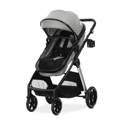 Carucior Set 2 in 1, Aspen, transformabil, set adaptori pentru cos auto, pana la 22 kg, Grey