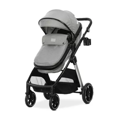 Carucior Set 2 in 1, Aspen, transformabil, set adaptori pentru cos auto, pana la 22 kg, Grey