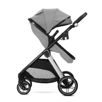 Carucior Set 2 in 1, Aspen, transformabil, set adaptori pentru cos auto, pana la 22 kg, Grey