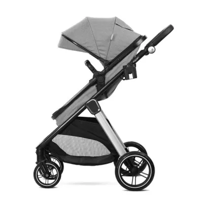 Carucior Set 2 in 1, Aspen, transformabil, set adaptori pentru cos auto, pana la 22 kg, Grey