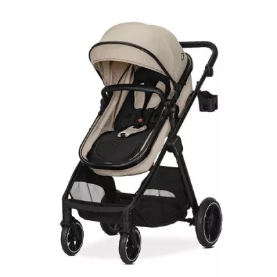 Carucior Set 2 in 1, Aspen, transformabil, set adaptori cos auto inclus, pana la 22 kg, Cappuccino