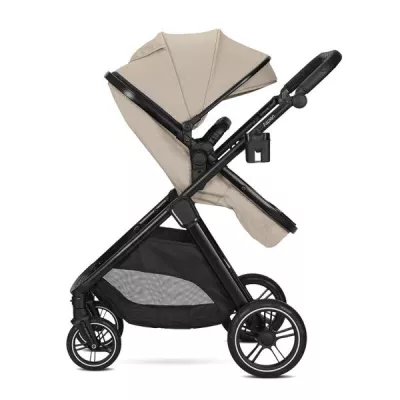 Carucior Set 2 in 1, Aspen, transformabil, set adaptori cos auto inclus, pana la 22 kg, Cappuccino