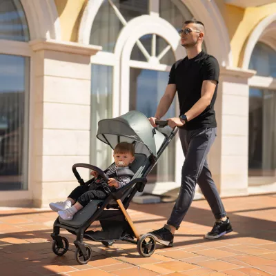 Carucior Set 2 in 1, autofold, Loret, cosulet auto inclus, pana la 22 kg, Black