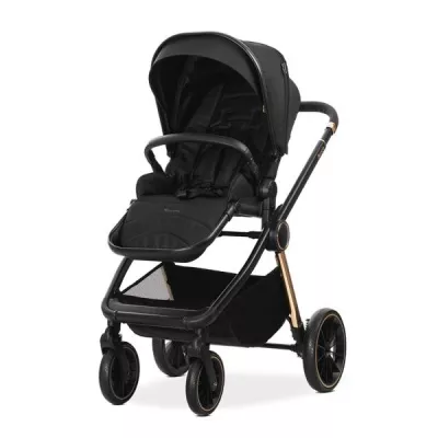 Carucior 2 in 1 - Carucior Set 2 in 1, Bianca, cos landou individual cu maner de transport, cadru din aluminiu, pana la 22 kg, Black, bebelorelli.ro