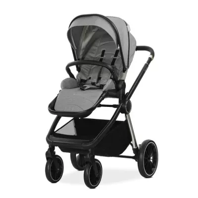 Carucior 2 in 1 - Carucior Set 2 in 1, Bianca, cos landou individual cu maner de transport, cadru din aluminiu, pana la 22 kg, Grey, bebelorelli.ro