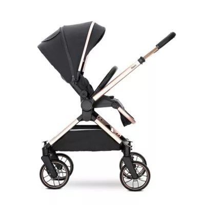Carucior Set 2 in 1, Reya, cos individual cu maner de transport, maner si sezut reversibile, pana la 22 kg, Black