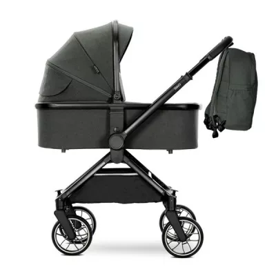 Carucior Set 2 in 1, Reya, cos individual cu maner de transport, maner si sezut reversibile, pana la 22 kg, Green
