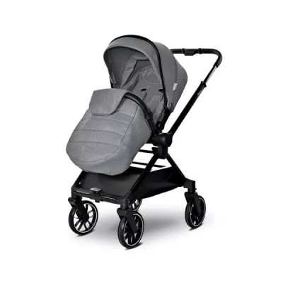 Carucior Set 2 in 1, Reya, cos individual cu maner de transport, maner si sezut reversibile, pana la 22 kg, Grey