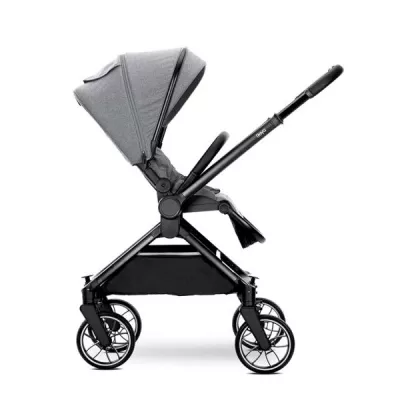 Carucior Set 2 in 1, Reya, cos individual cu maner de transport, maner si sezut reversibile, pana la 22 kg, Grey