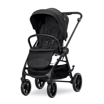 Carucior 2 in 1 - Carucior Set 2 in 1, Venice, cadru din aluminiu, sezut reversibil, pana la 22 kg, Black, bebelorelli.ro