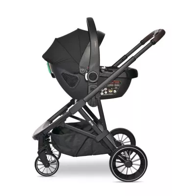 Carucior Set 3 in 1, Aria, cosulet auto Aria Luxe 40-87 cm inclus, multiple accesorii, Grey