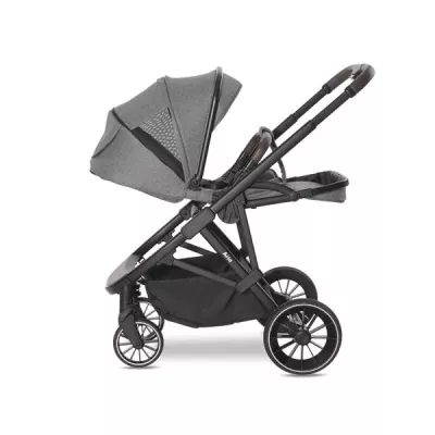 Carucior Set 3 in 1, Aria, cosulet auto Aria Luxe 40-87 cm inclus, multiple accesorii, Grey