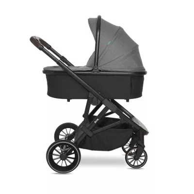 Carucior 3 in 1 - Carucior Set 3 in 1, Aria, cosulet auto Aria Luxe 40-87 cm inclus, multiple accesorii, Grey, bebelorelli.ro