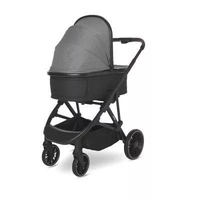 Carucior Set 3 in 1, Aria, cosulet auto Aria Luxe 40-87 cm inclus, multiple accesorii, Grey