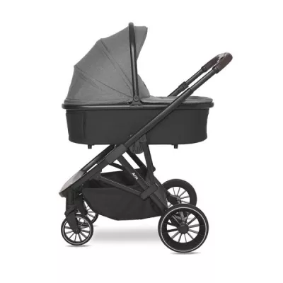 Carucior Set 3 in 1, Aria, cosulet auto Aria Luxe 40-87 cm inclus, multiple accesorii, Grey