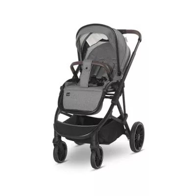 Carucior Set 3 in 1, Aria, cosulet auto Aria Luxe 40-87 cm inclus, multiple accesorii, Grey