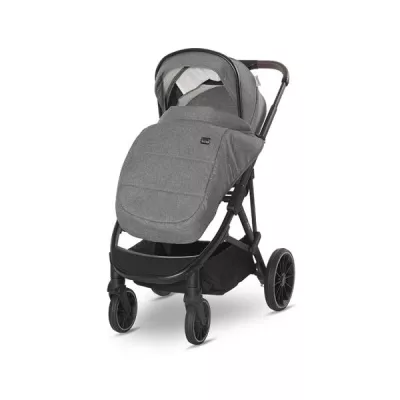 Carucior Set 3 in 1, Aria, cosulet auto Aria Luxe 40-87 cm inclus, multiple accesorii, Grey
