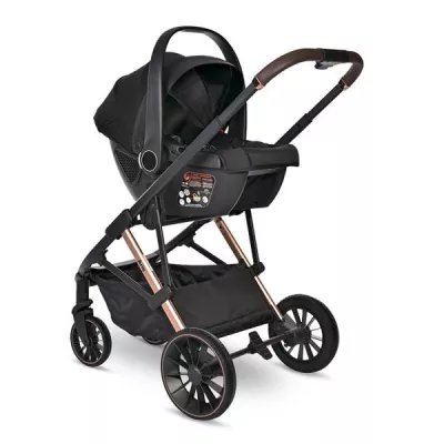 Carucior Set 3 in 1, Aria, cosulet auto Aria Luxe 40-87 cm inclus, multiple accesorii, Green
